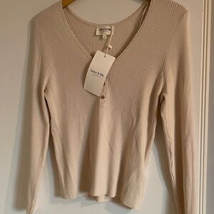 Size XL NWT Grace & Mila Paris Light Tan Knit Top